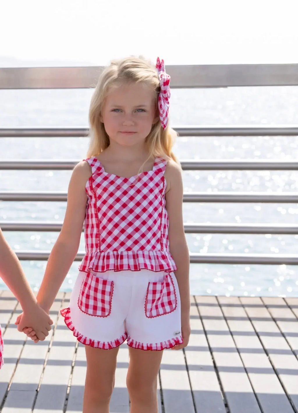 Miranda Girls Red & White Check Short Set