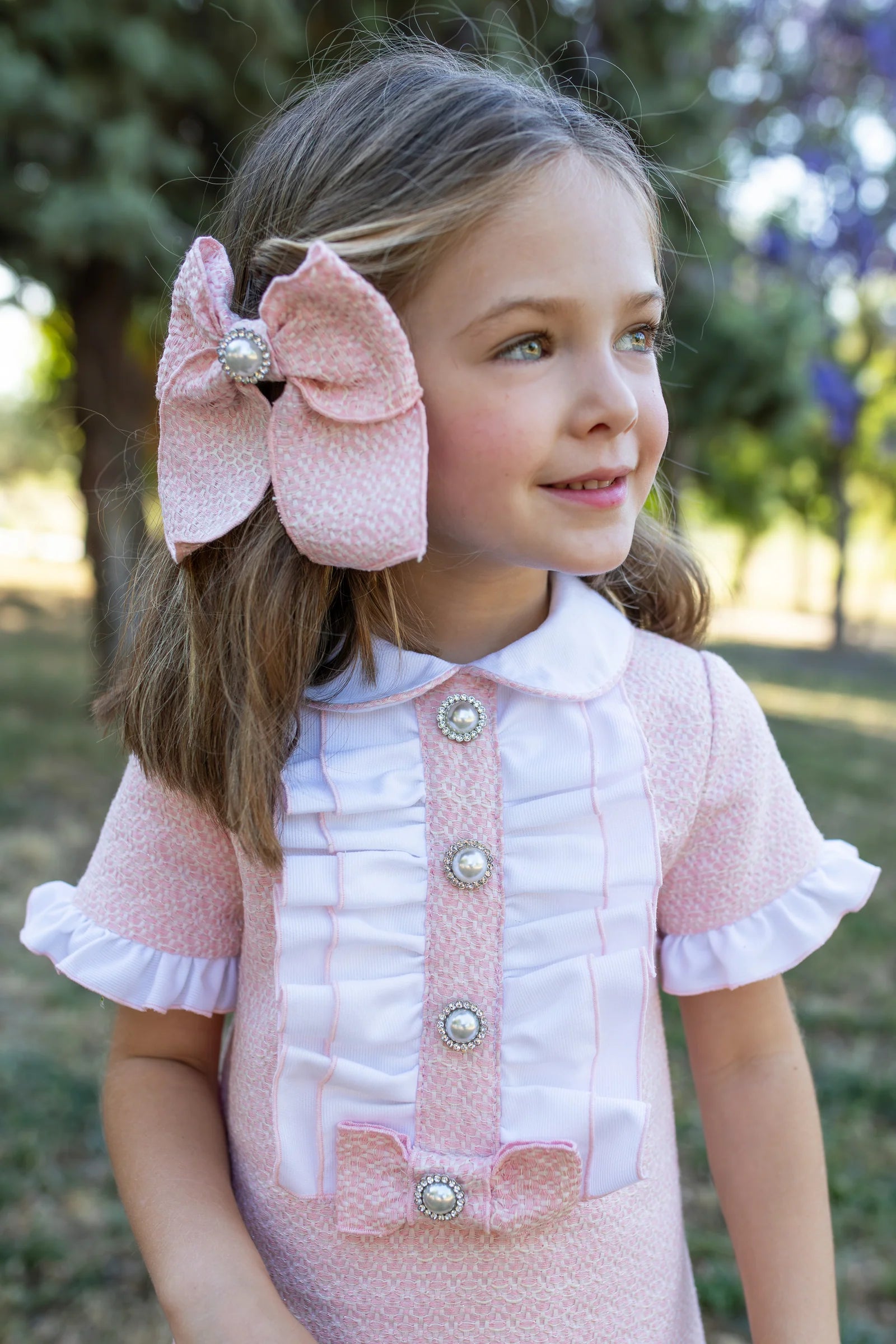 Naxos Pink & White Frill Dress