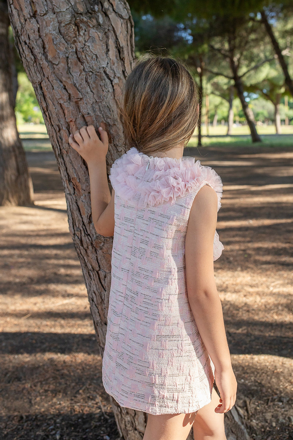 Naxos Girls Pink Ruffle Lace Tulle Dress