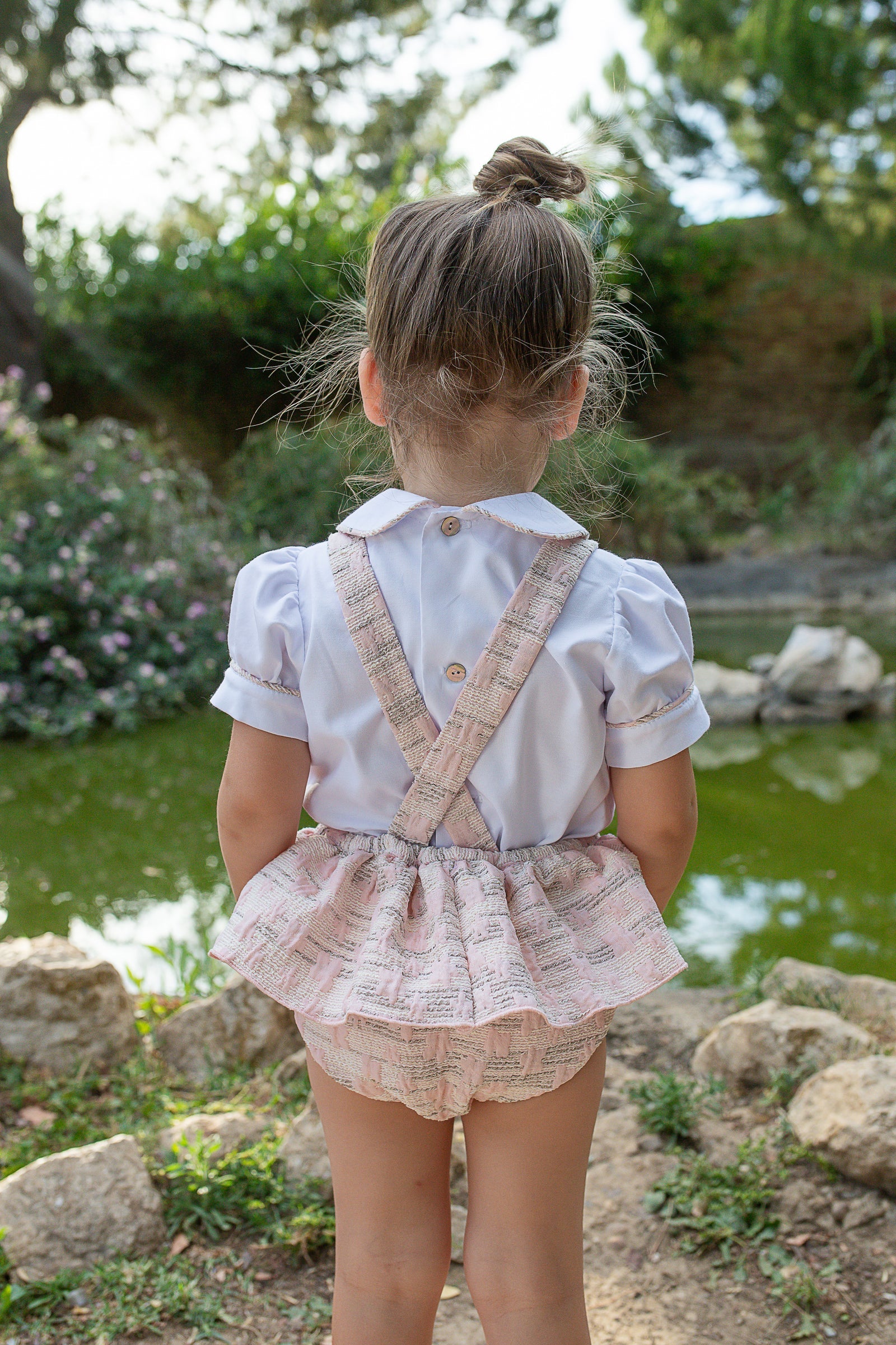 Naxos Baby Girls Shirt & Pink Ruffle Romper