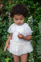 Naxos Cream Glitter Tulle Dress & Knickers Set