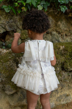 Naxos Cream Glitter Tulle Dress & Knickers Set