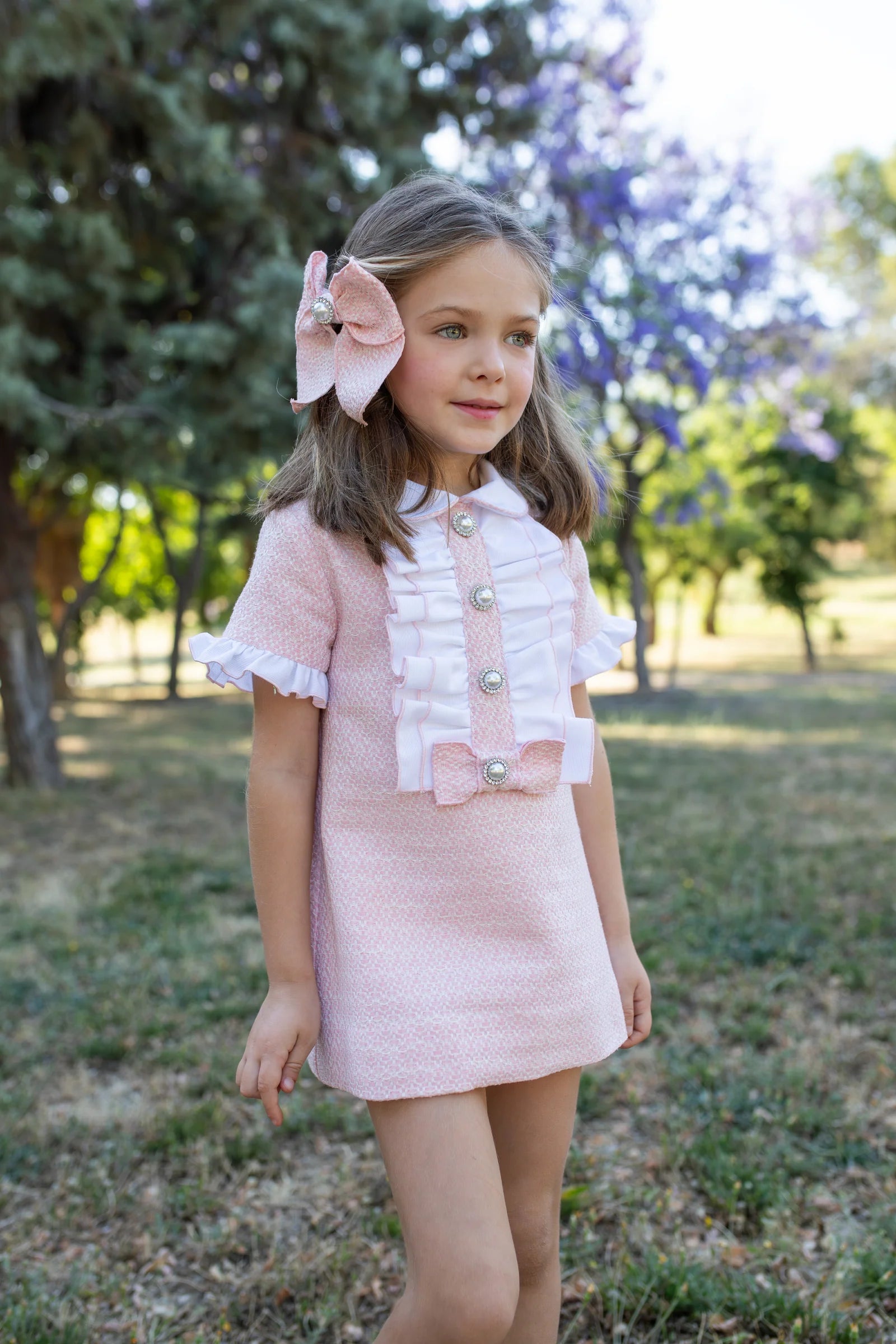 Naxos Pink & White Frill Dress