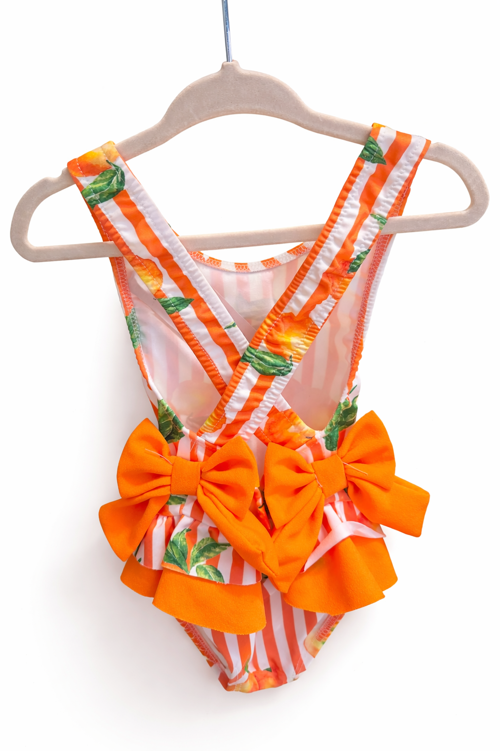 Orange Striped Swimsuit