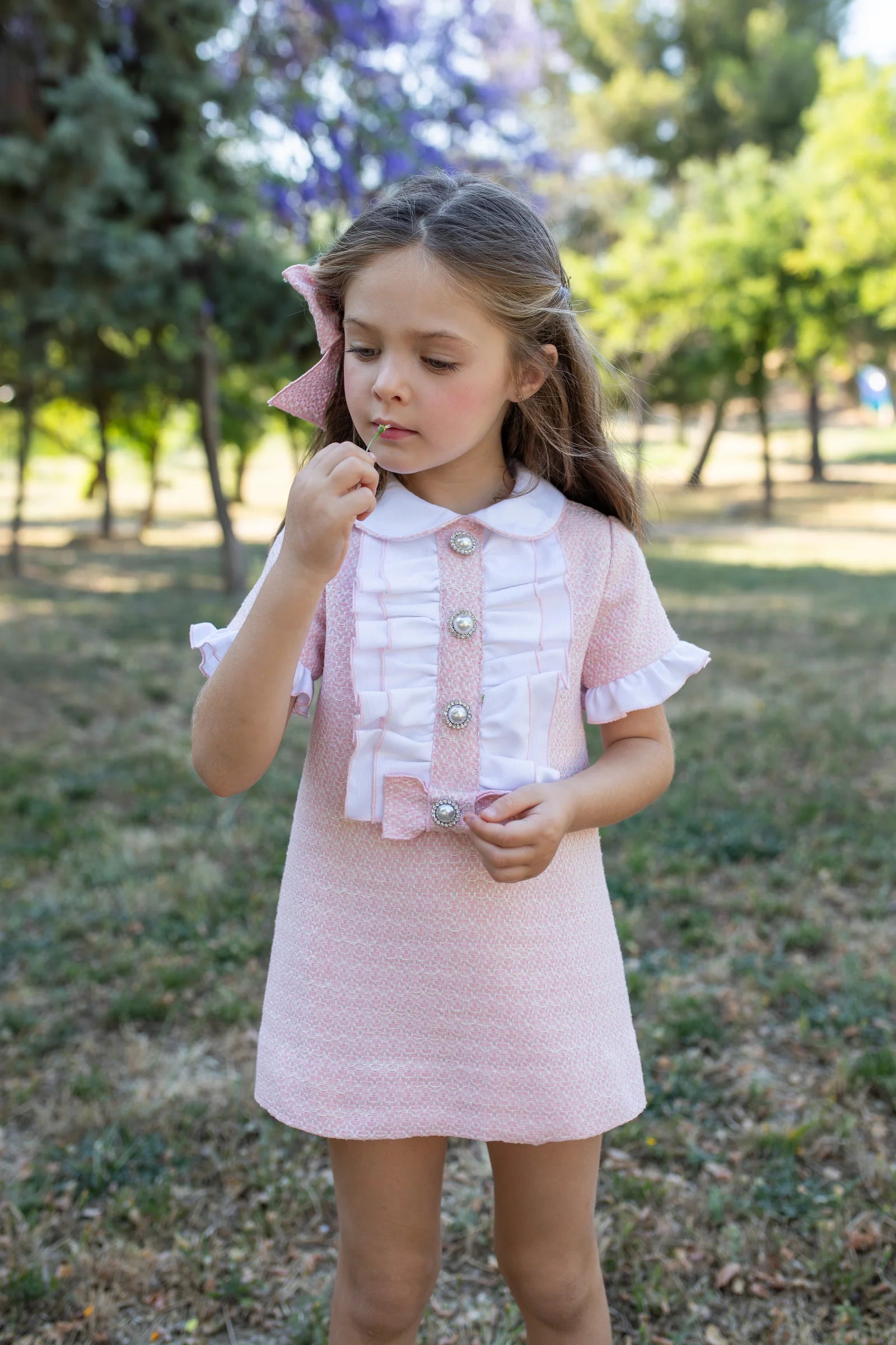 Naxos Pink & White Frill Dress