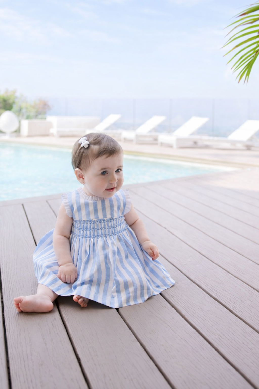 Miranda Baby Girl Blue Striped Dress