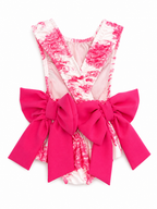 Pink Toile Bow Swimsuit
