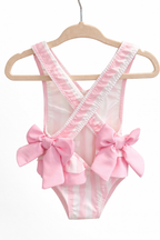 Pink Striped Swimsuit