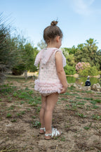 Naxos Girls Pink Jacquard Dress & Knickers Set
