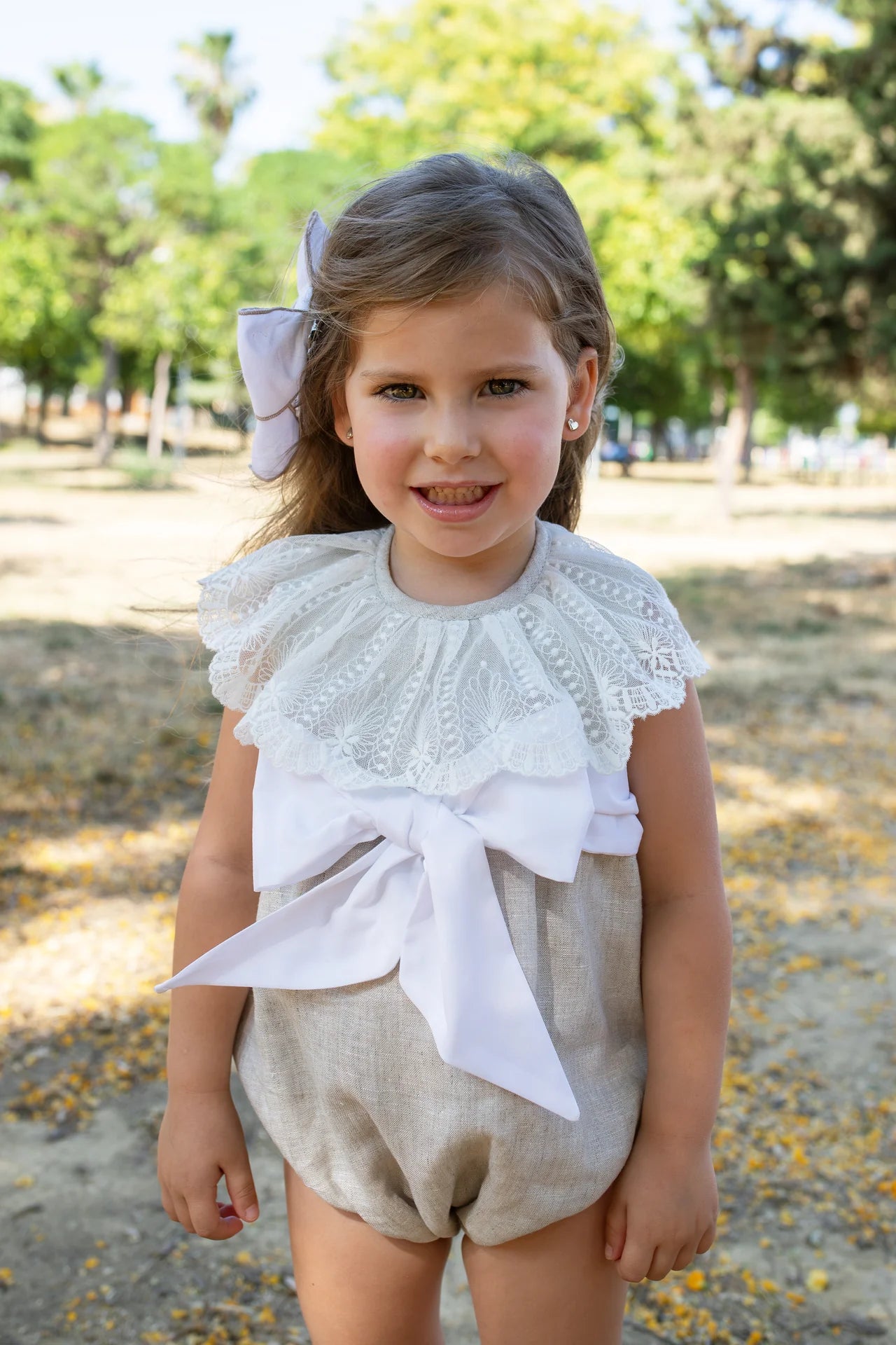 Naxos Baby Girls Beige Romper