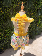 Babine Girls Lemon Tulle Floral Playsuit