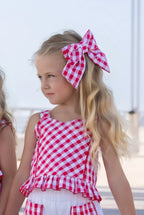 Miranda Girls Red & White Check Short Set