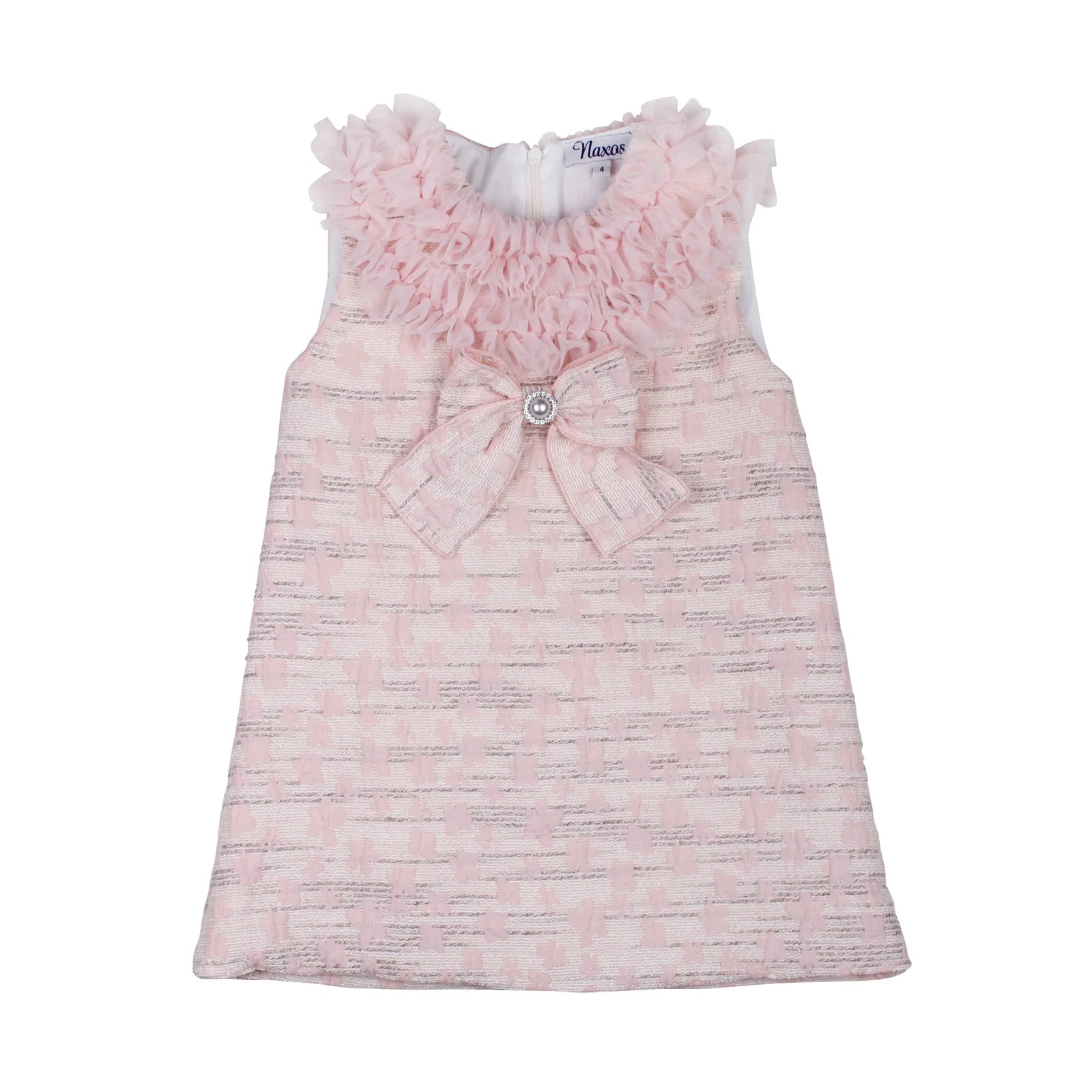 Naxos Girls Pink Ruffle Lace Tulle Dress