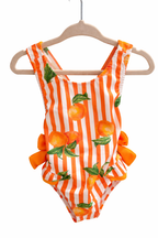 Orange Striped Swimsuit