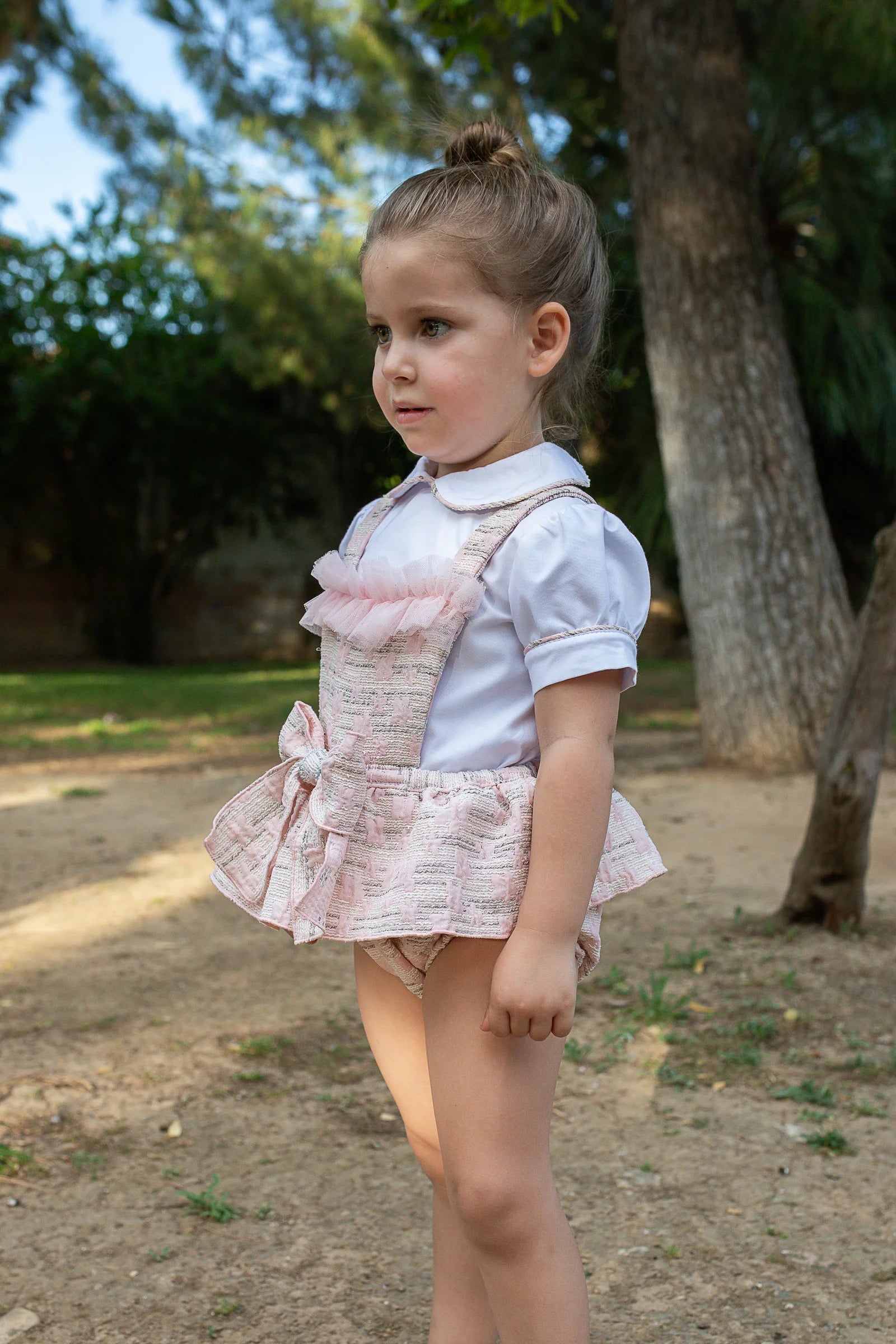 Naxos Baby Girls Shirt & Pink Ruffle Romper