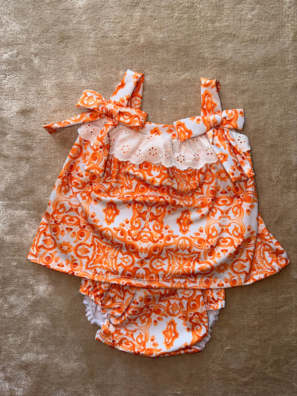 Rochy Baby Girls Orange 2 piece Swim