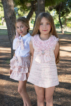 Naxos Girls Pink Ruffle Lace Tulle Dress