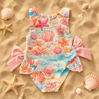 Girls Sea Shell Print Swimsuit