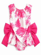 Pink Toile Bow Swimsuit