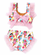 Rochy Girls Ice Cream Print Tulle Bikini