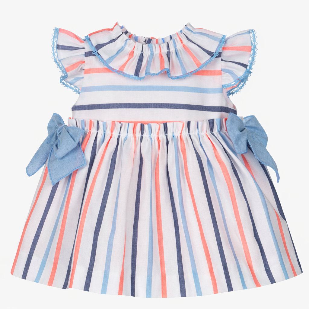Miranda Baby Girl Neon Stripe Dress & Bloomers